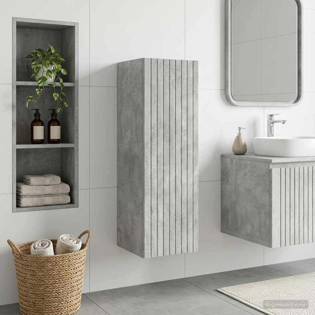 vidaXL Wandmontierter Badezimmerschrank Betongrau 33 x 34,5 x 100 cm