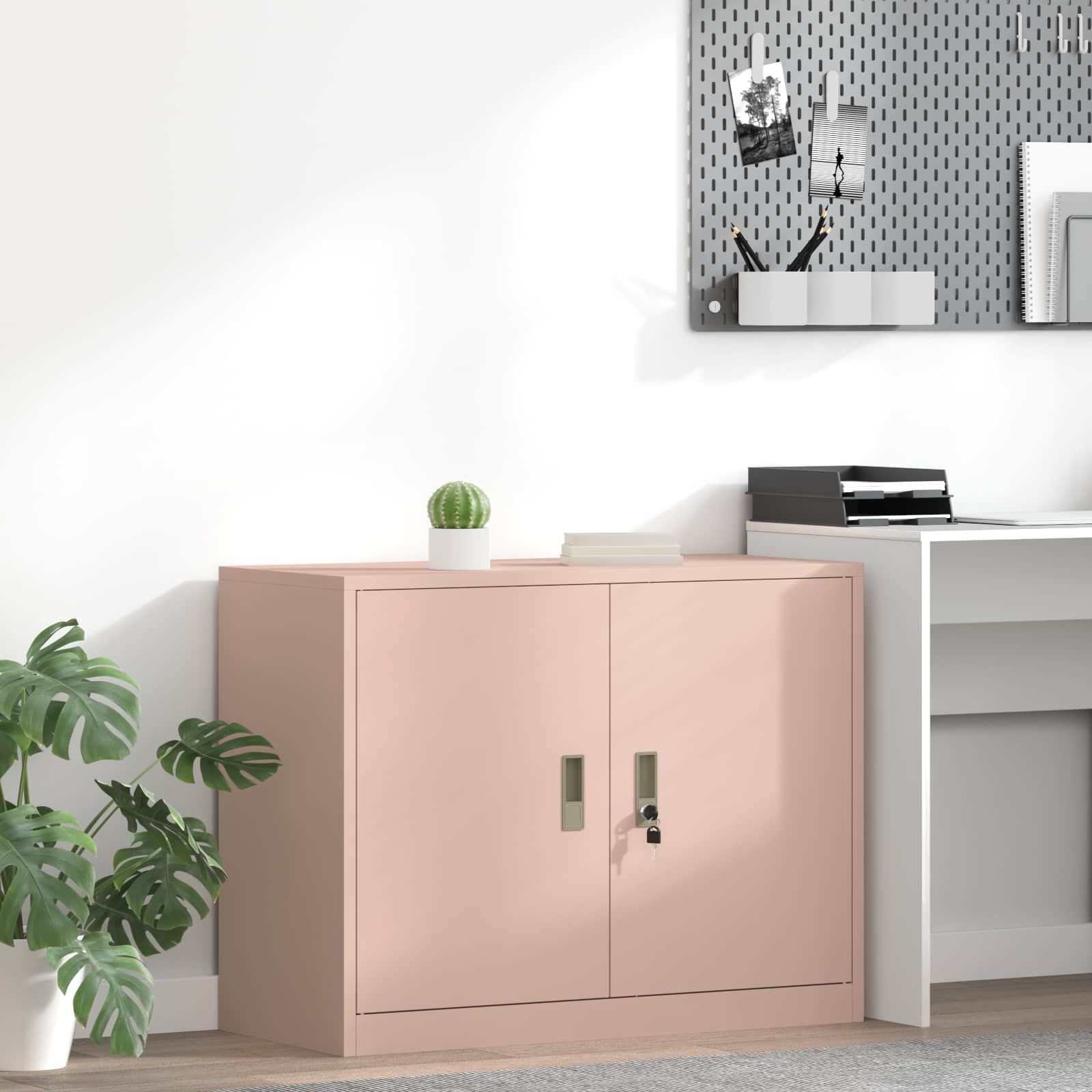 vidaXL Aufbewahrungsschrank Rosa 90 x 40 x 70 cm Stahl
