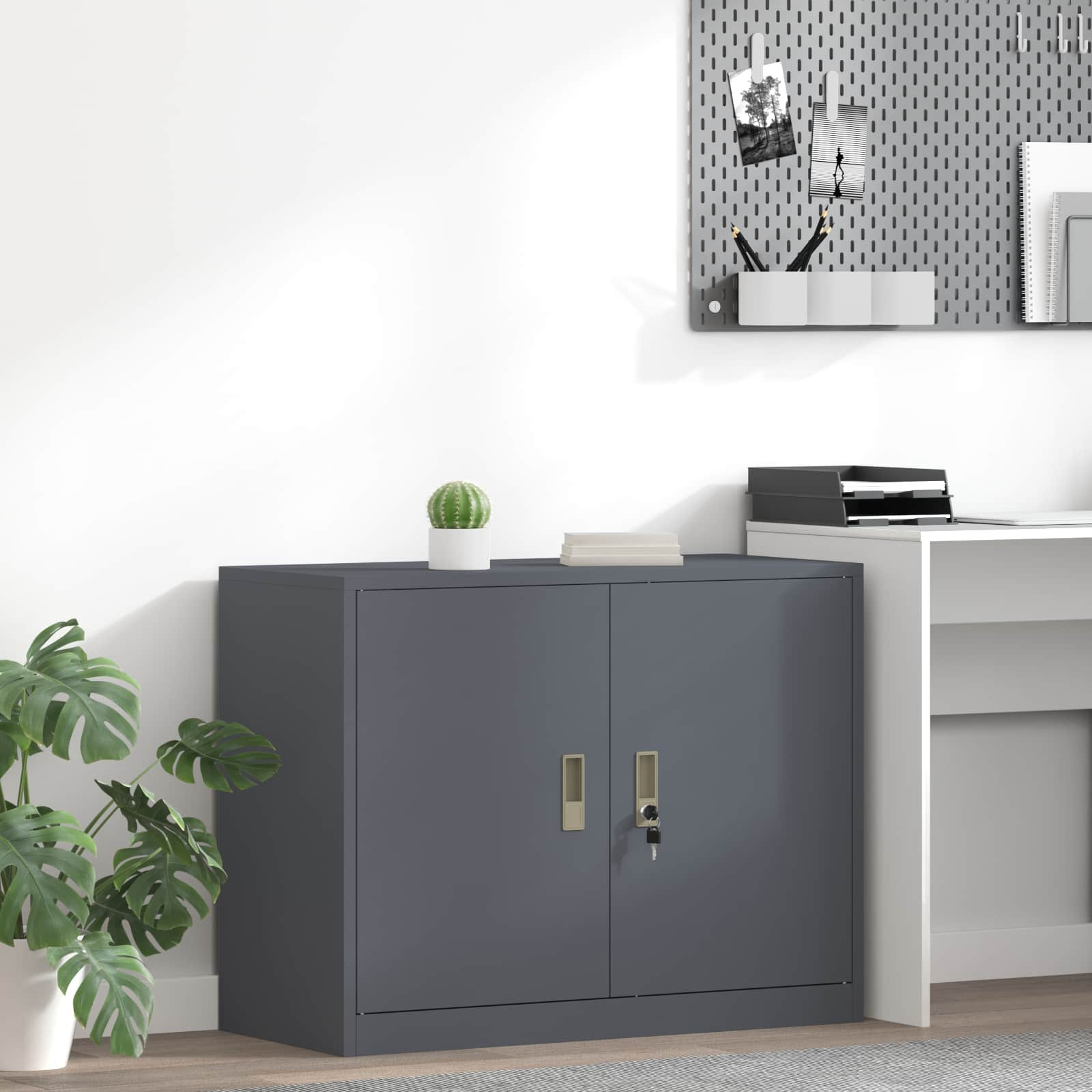 vidaXL Aufbewahrungsschrank Anthrazit 90 x 40 x 70 cm Stahl
