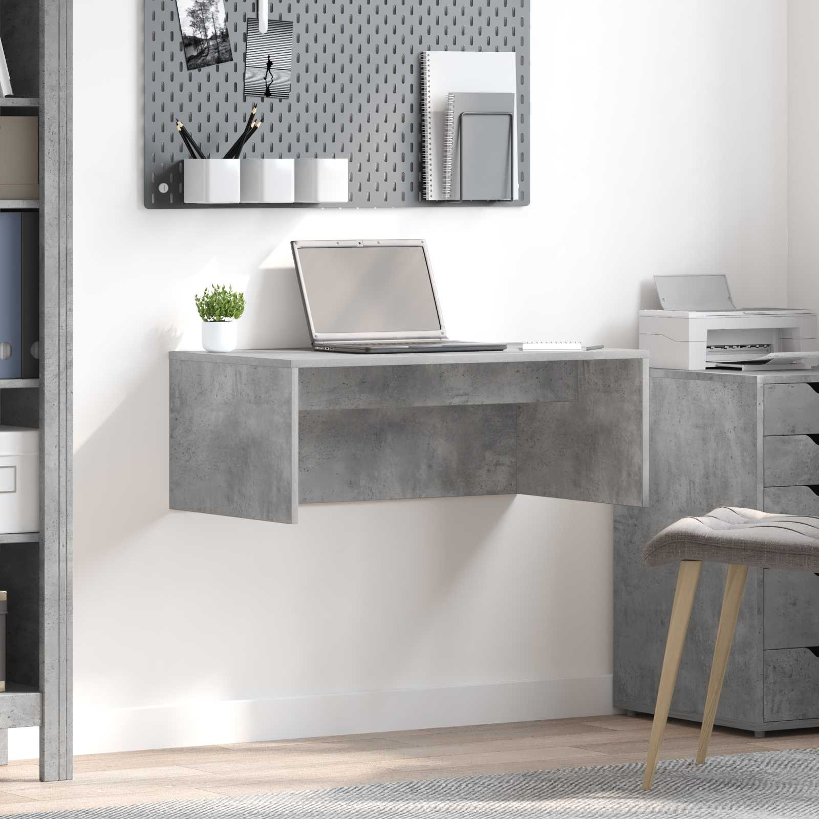 vidaXL Wandtisch Wandmontiert Beton Grau 80 x 45 x 30 cm Holzwerkstoff