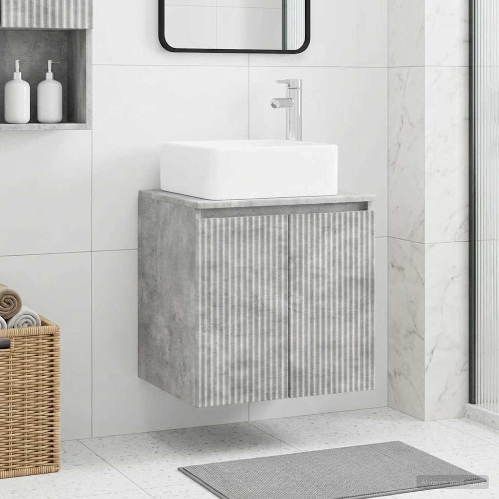 vidaXL Wandmontierte Waschtisch Betongrau 49,5 x 41 x 63 cm