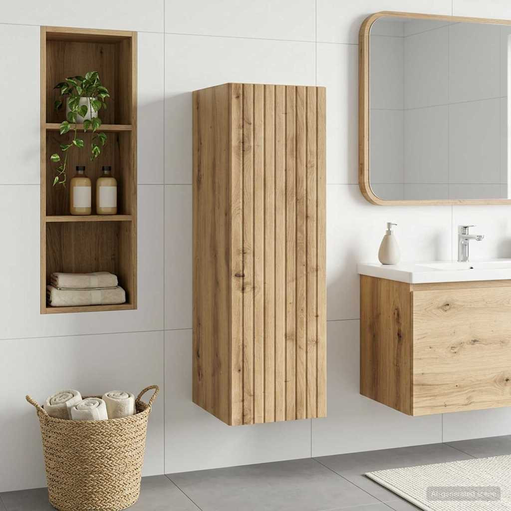 vidaXL Wandmontierter Badezimmerschrank Artisan-Eiche