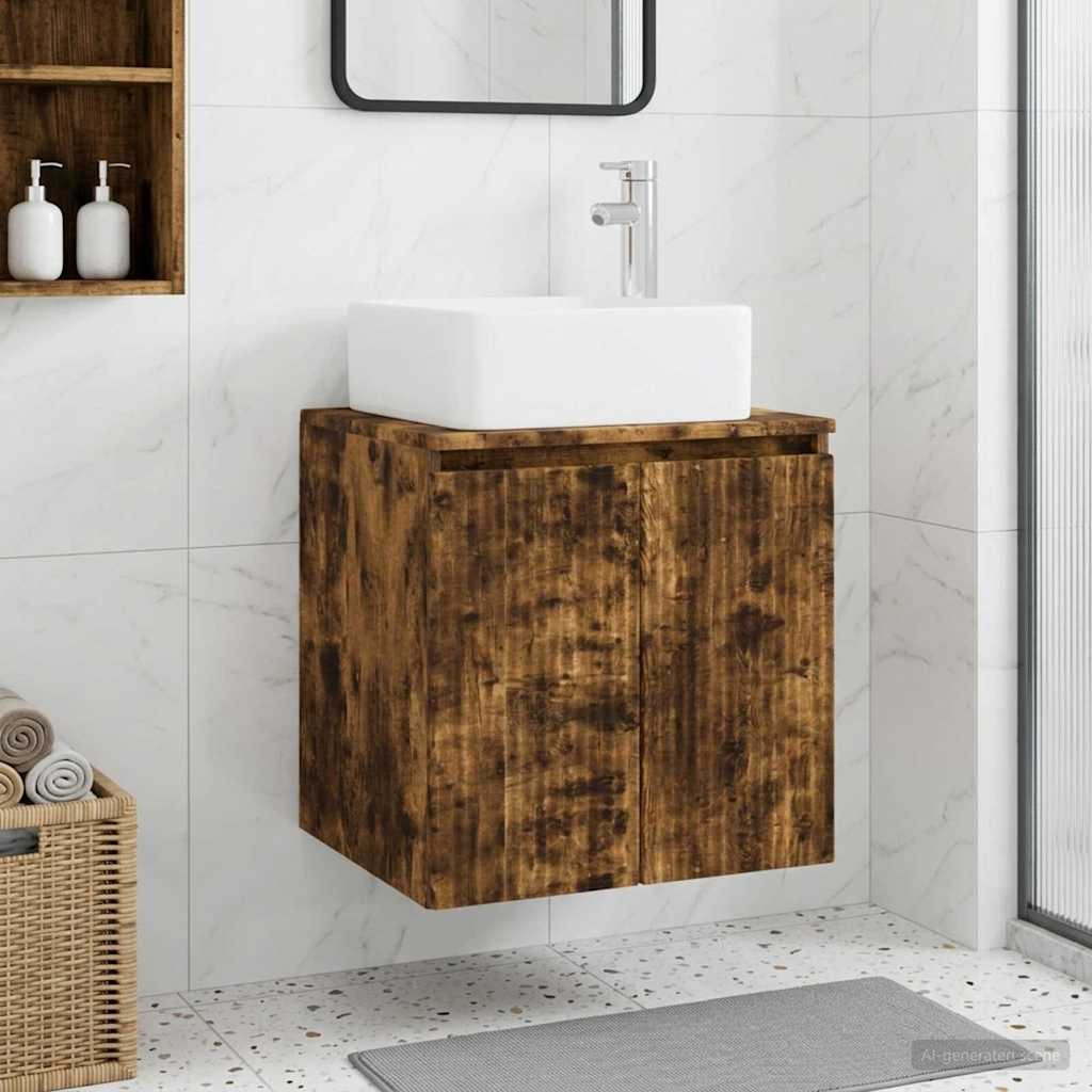 vidaXL Wandmontierte Waschtisch Geräucherte Eiche 49,5 x 41 x 63 cm