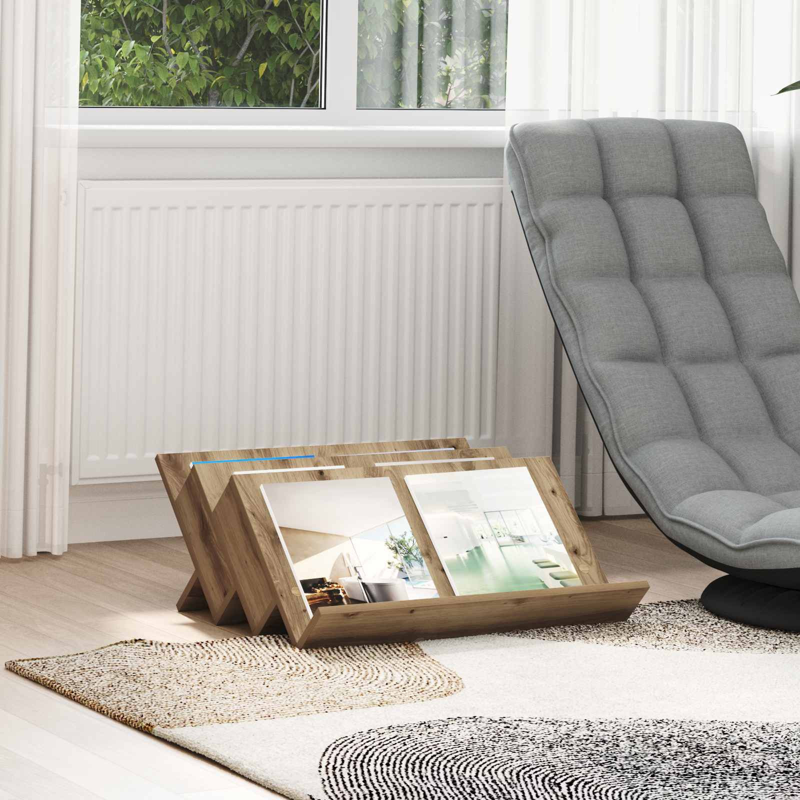 vidaXL Magazinregal Artisan-Eiche 65 x 53 x 28,5 cm Holzwerkstoff