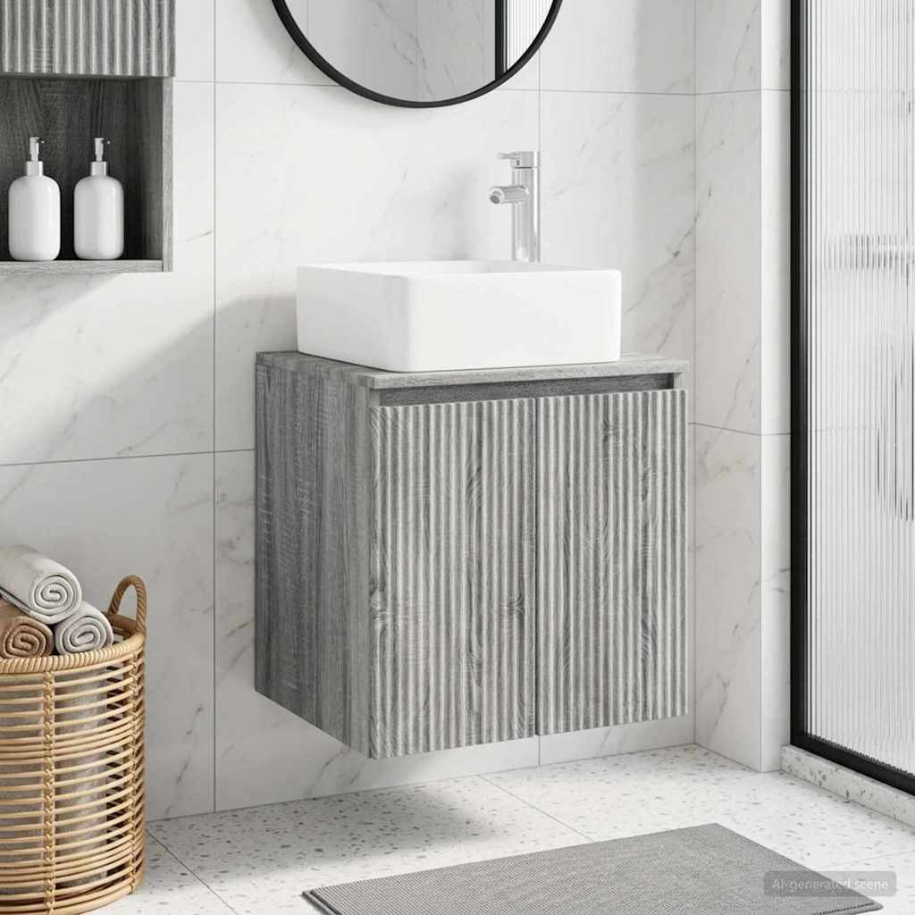 vidaXL Wandmontierte Waschtisch Grau Sonoma 49,5 x 41 x 63 cm