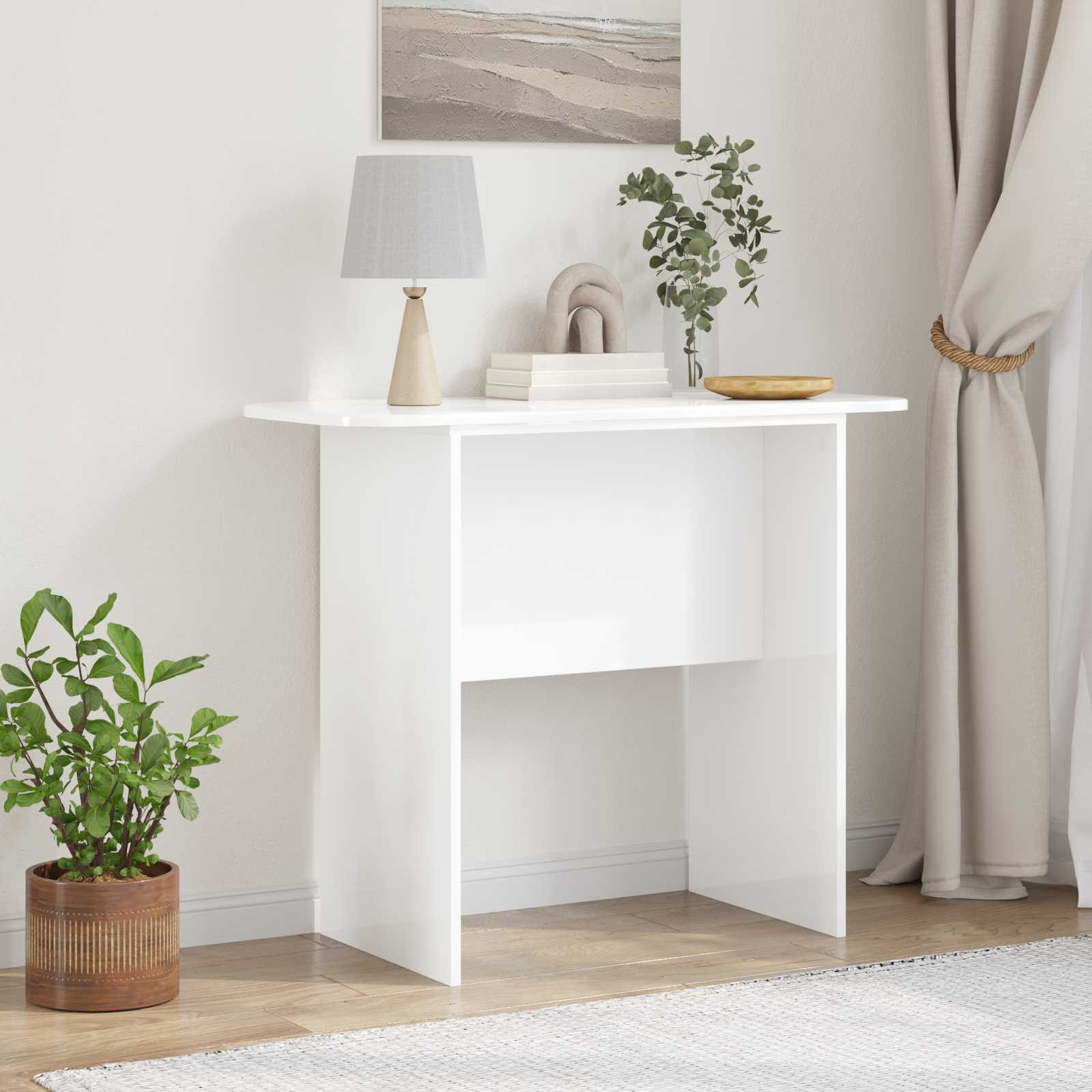 vidaXL Konsolentisch Hochglanz Weiß 93 x 40 x 75 cm Holzwerkstoff