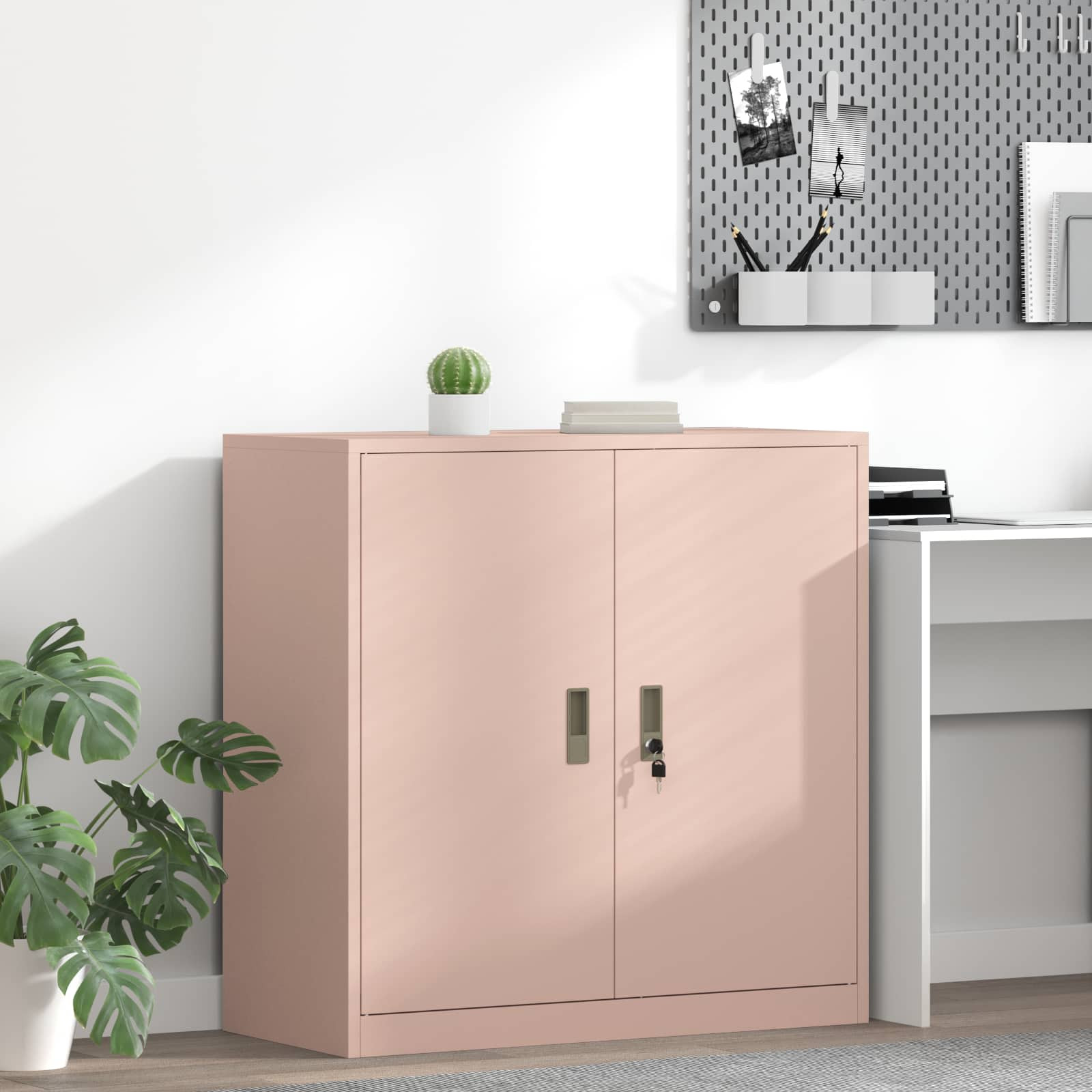 vidaXL Aufbewahrungsschrank Rosa 90 x 40 x 90 cm Stahl