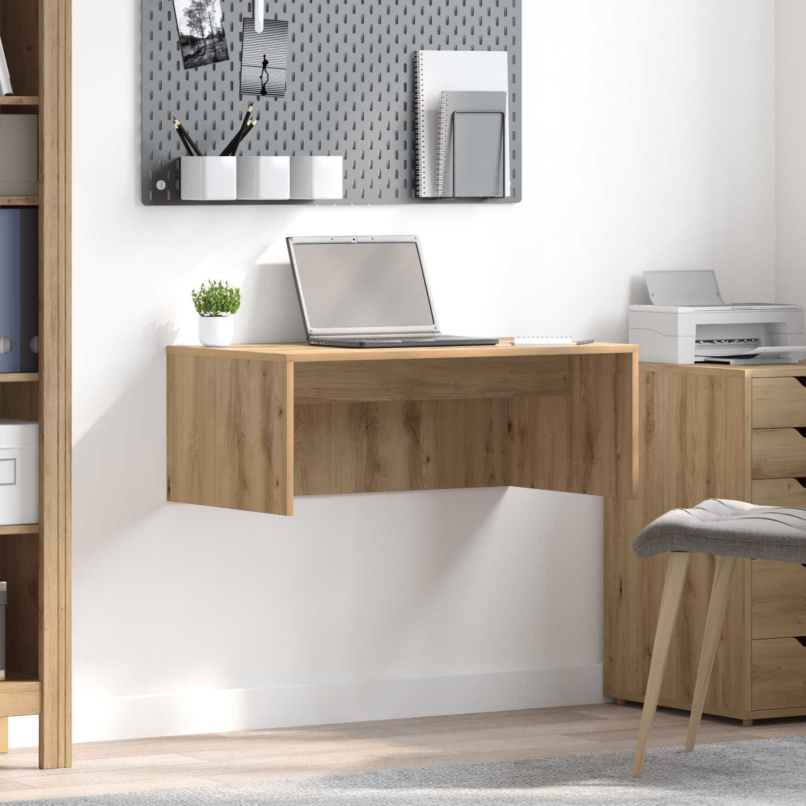 vidaXL Wandtisch Artisan-Eiche Holzwerkstoff 80 x 45 x 30 cm