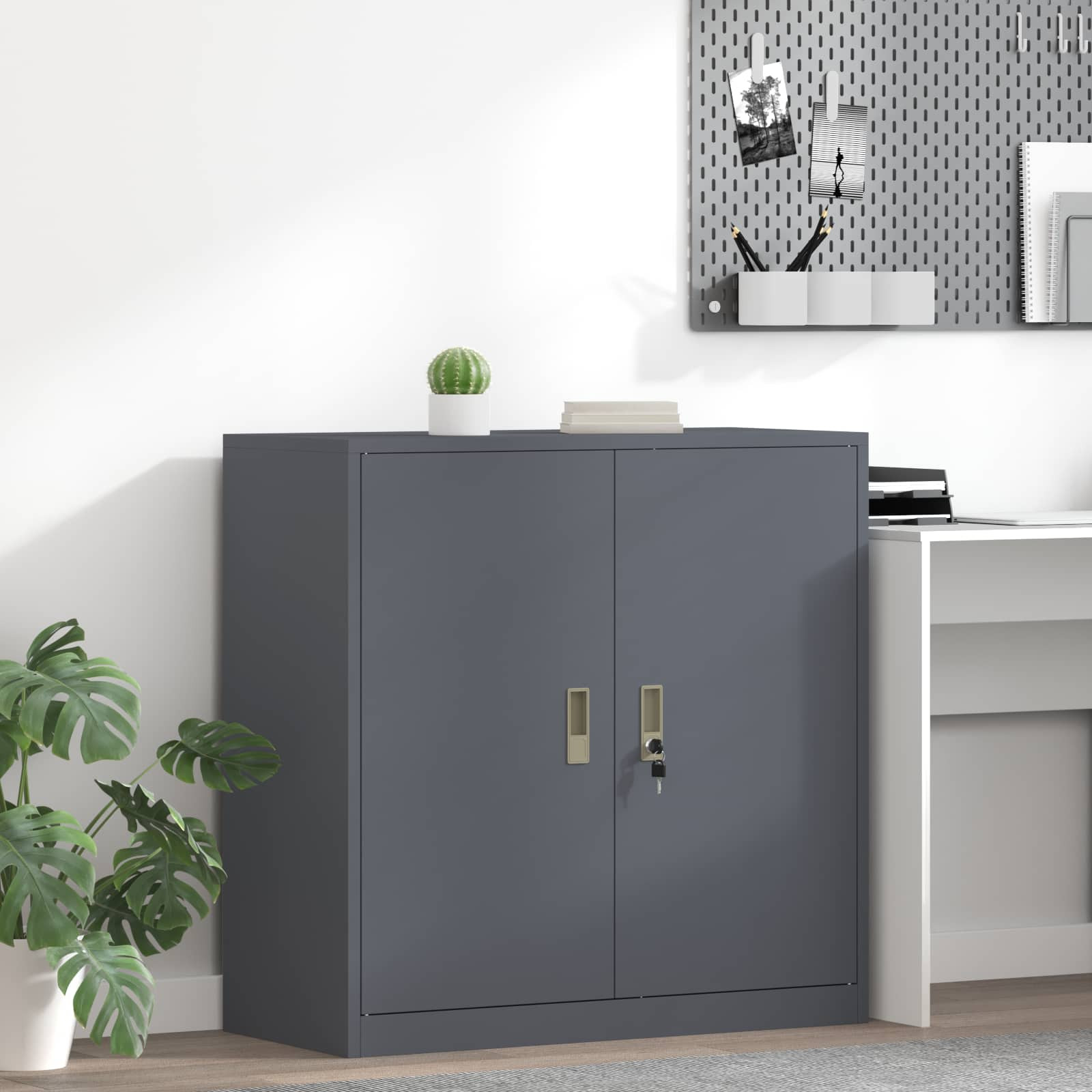 vidaXL Aufbewahrungsschrank Anthrazit 90 x 40 x 90 cm Stahl