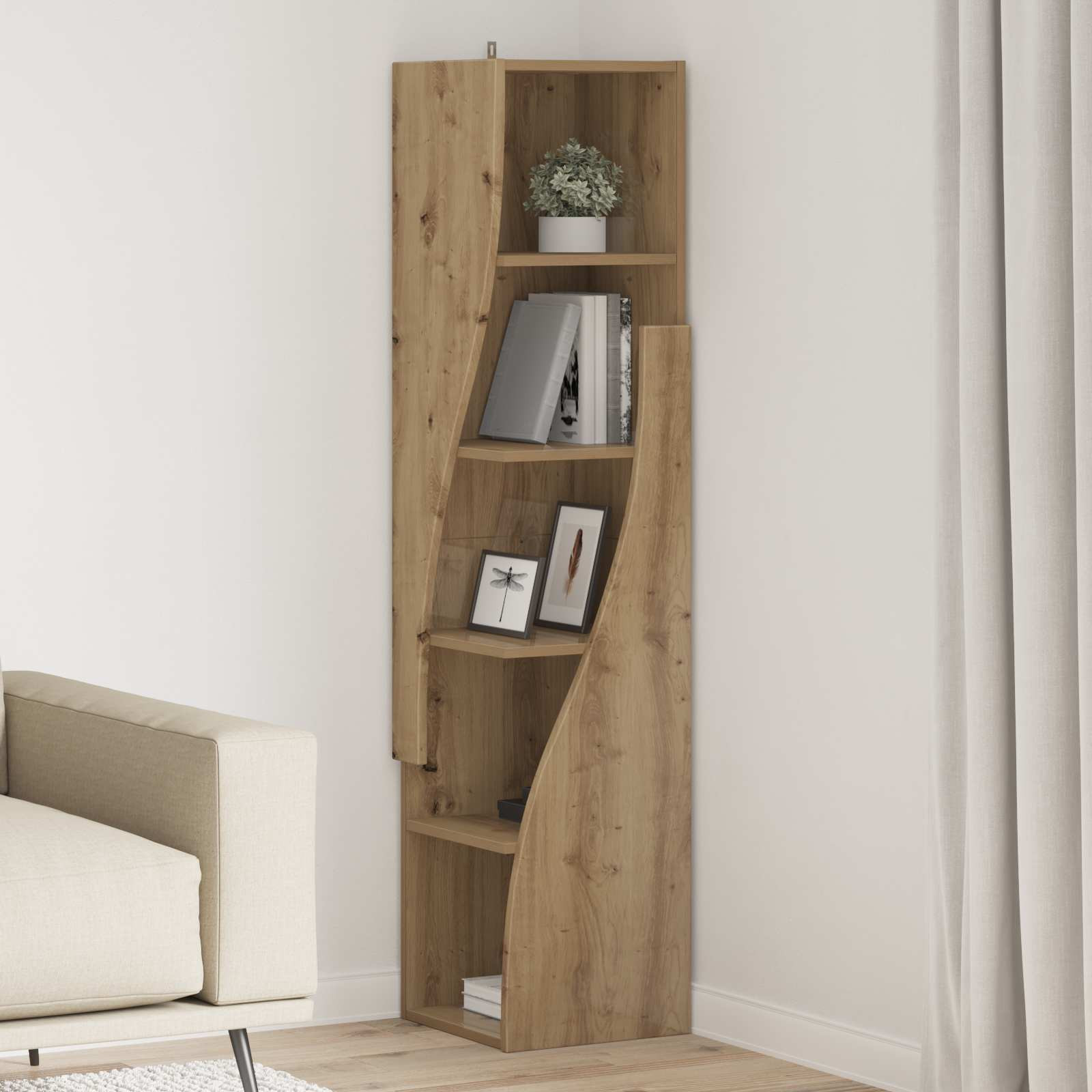 vidaXL Eckschrank 32x32x140cm Holzwerkstoff Artisan-Eiche