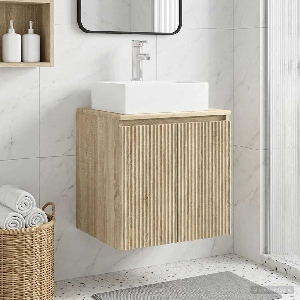 vidaXL Wandmontierte Waschtisch Sonoma-Eiche 49,5 x 41 x 62,5 cm