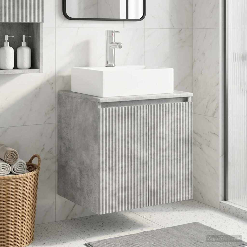 vidaXL Wandmontierte Waschtisch Betongrau 49,5 x 41 x 62,5 cm