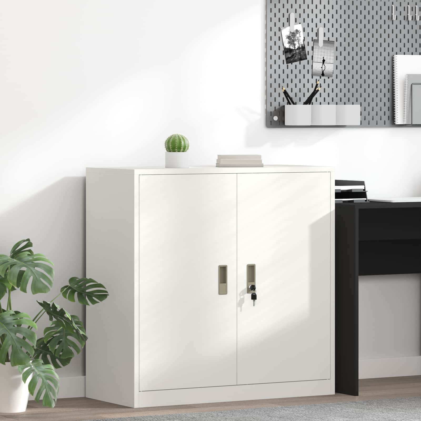 vidaXL Aufbewahrungsschrank Weiß 90 x 40 x 90 cm Stahl
