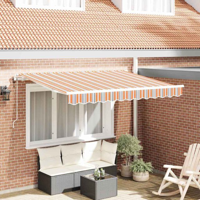 vidaXL Einziehbare Markise Mehrfarbig 350 x 200 cm Stoff