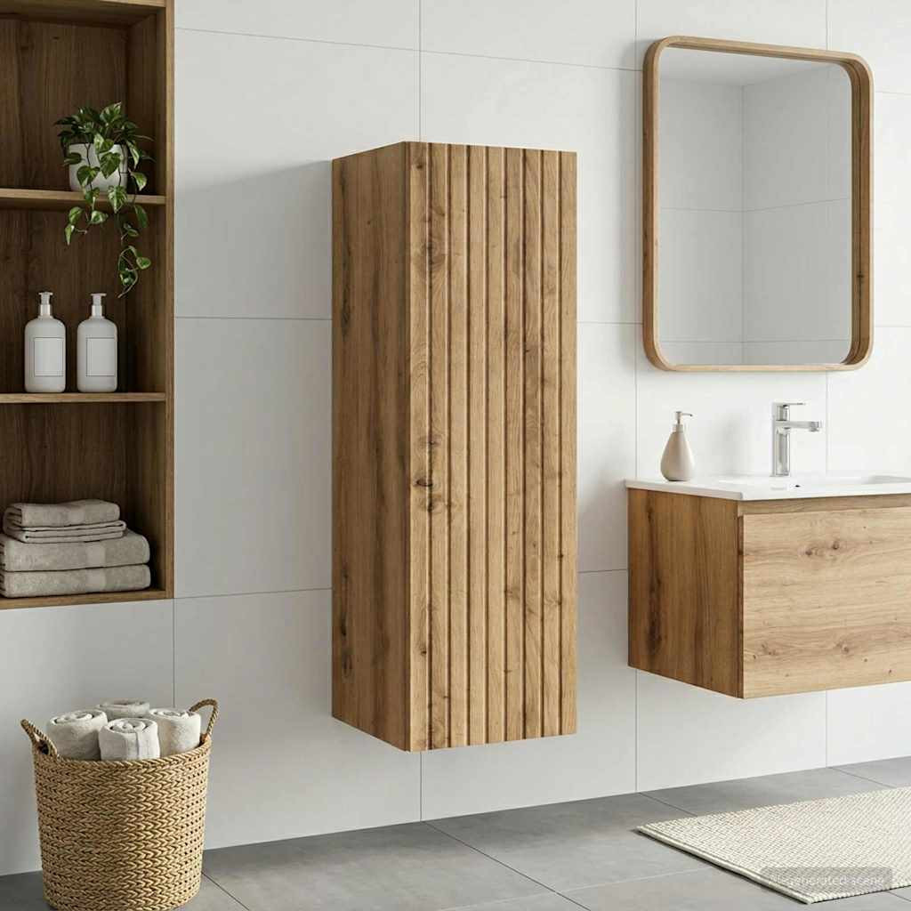 vidaXL Wandmontierter Badezimmerschrank Artisan-Eiche