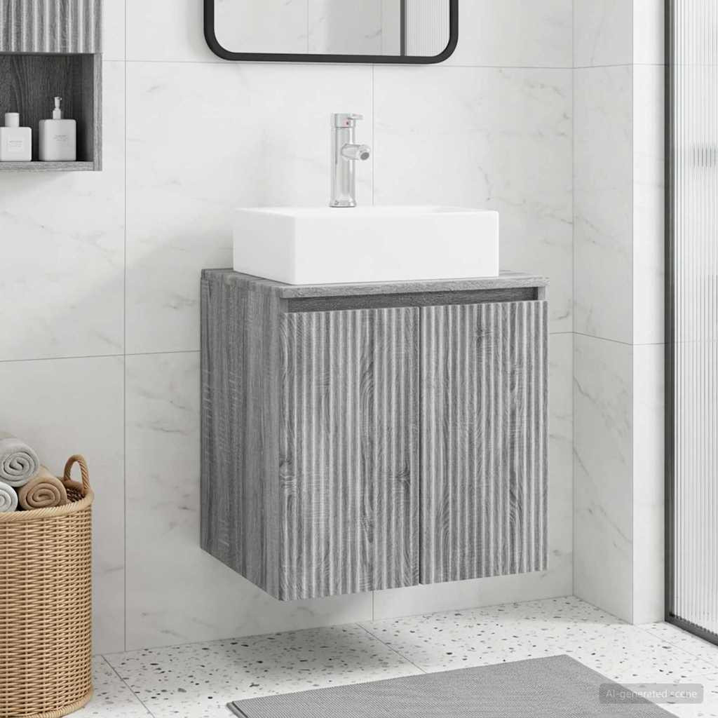 vidaXL Wandmontierte Waschtisch Grau Sonoma 49,5 x 41 x 62,5 cm
