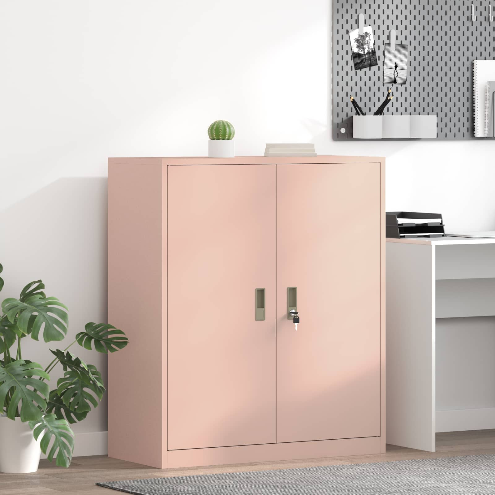 vidaXL Aufbewahrungsschrank Rosa 90 x 40 x 105 cm Stahl