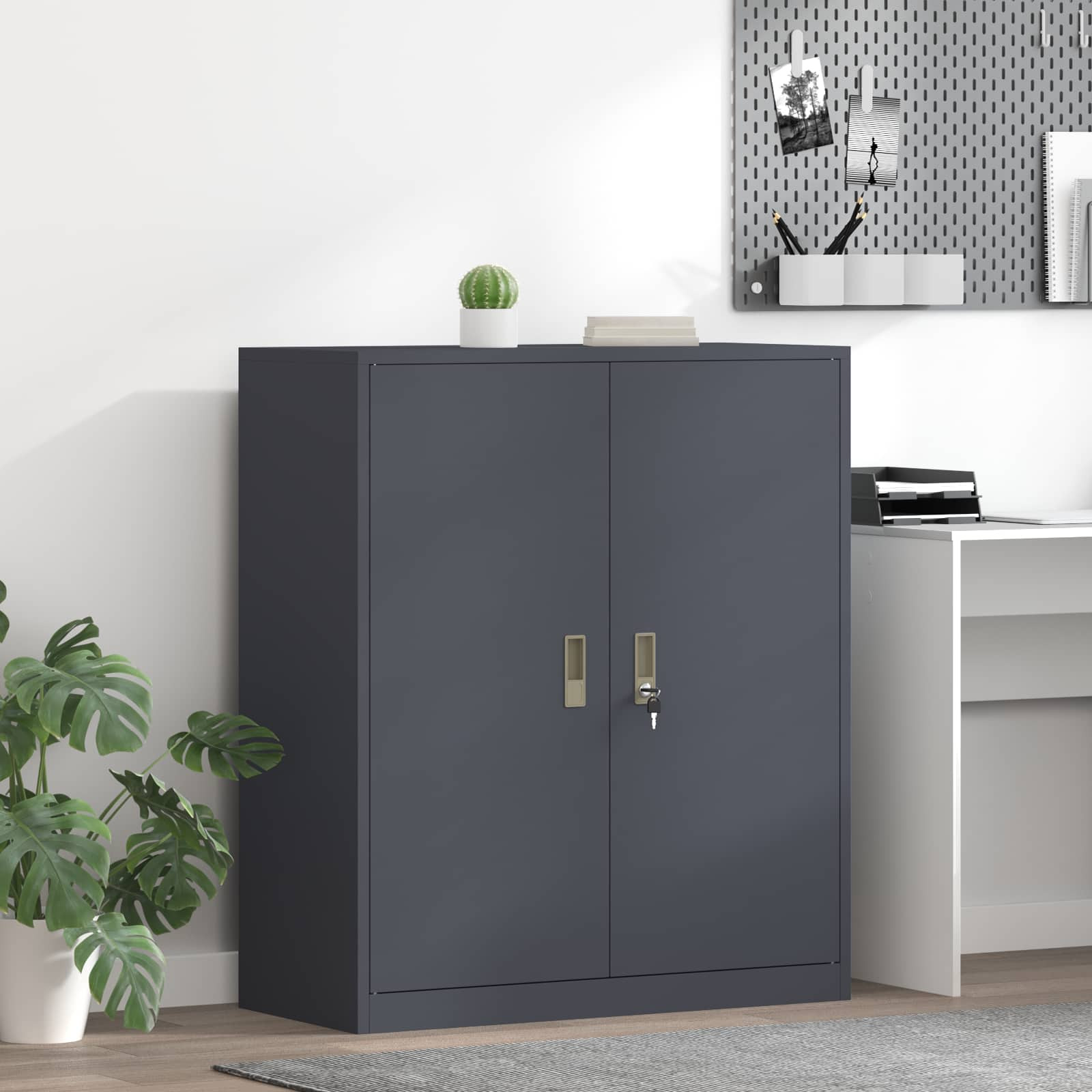 vidaXL Aufbewahrungsschrank Anthrazit 90 x 40 x 105 cm Stahl
