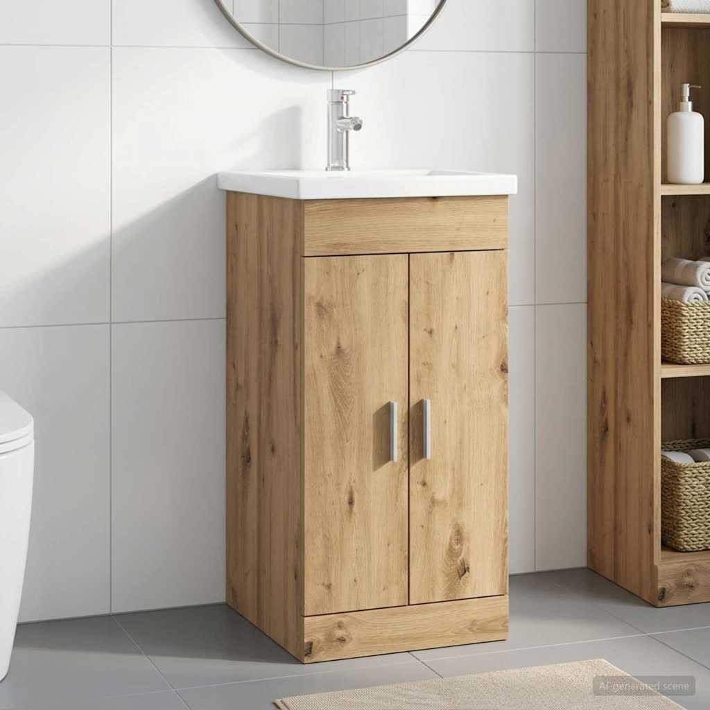 vidaXL Badezimmerschrank mit Waschbecken Artisan-Eiche