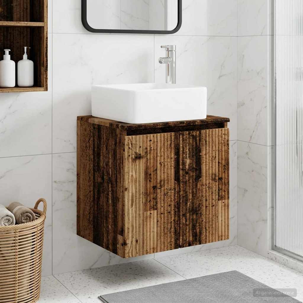 vidaXL Wandmontierte Waschtisch Altholz 53 x 35 x 63 cm Holzwerkstoff