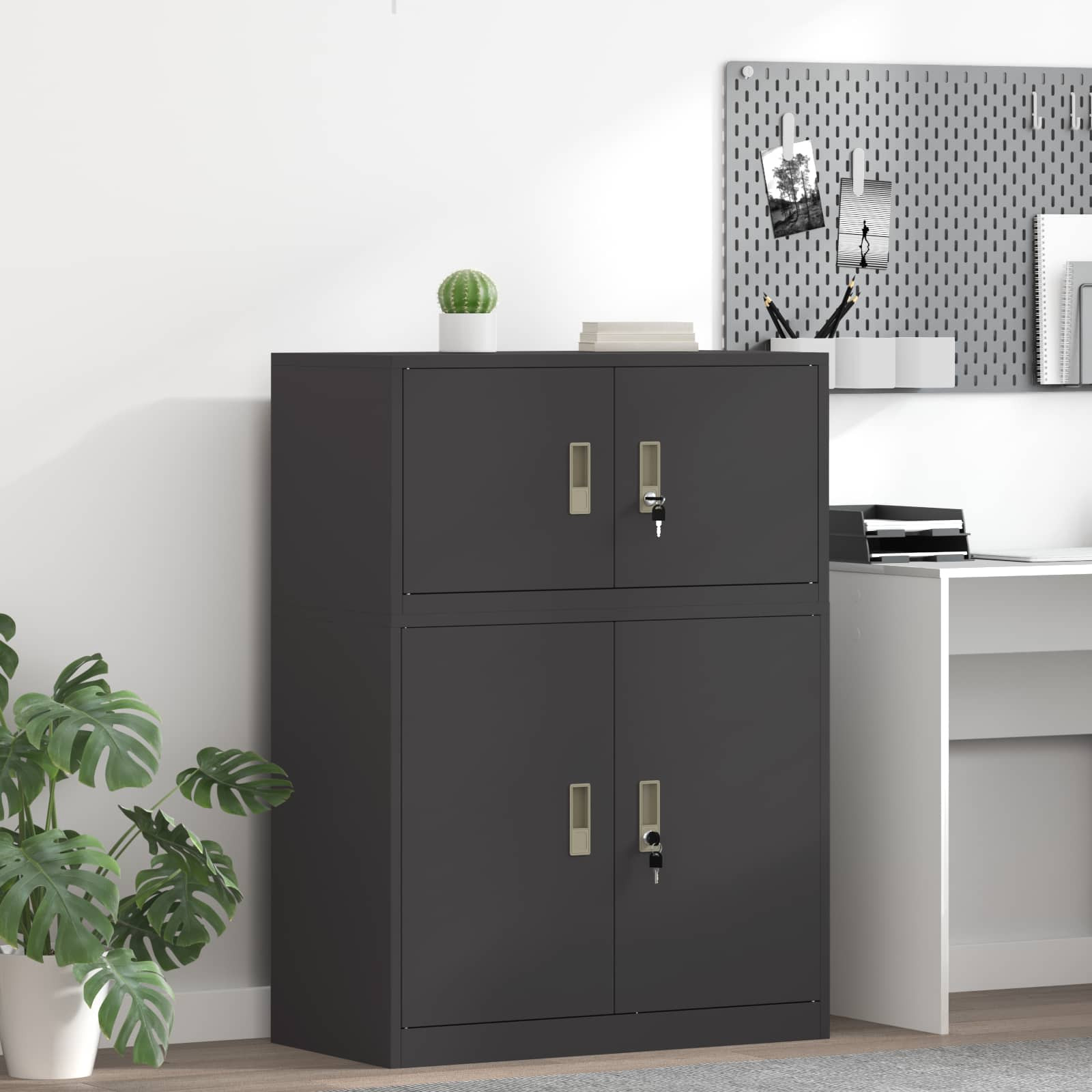vidaXL Aufbewahrungsschrank Schwarz 80 x 40 x 40 cm Stahl