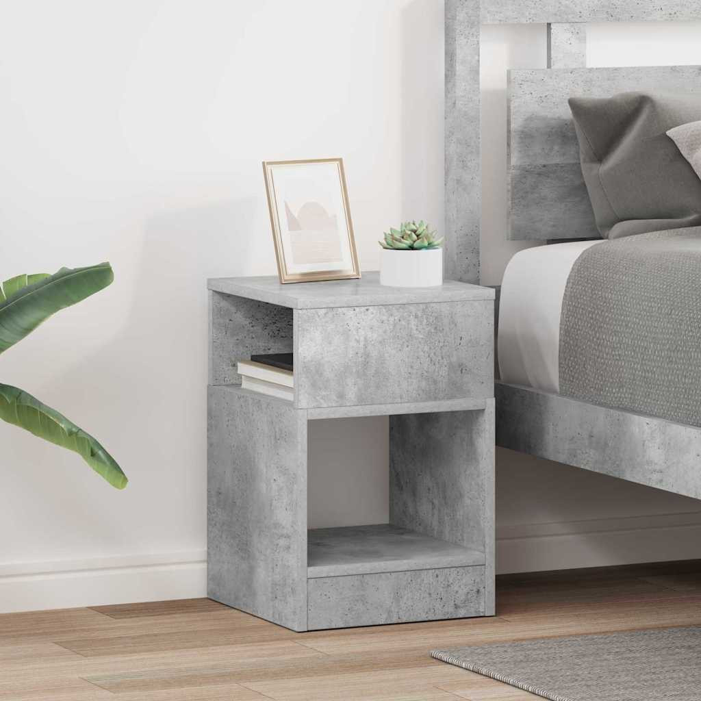 vidaXL Beistelltisch 2 pcs Beton Grau 30,5 x 30 x 45 cm Holzwerkstoff