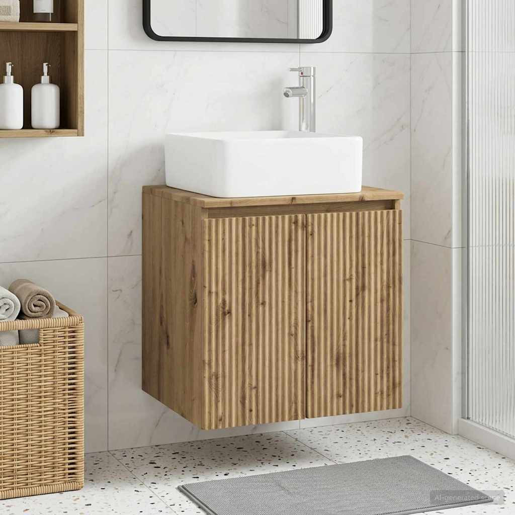 vidaXL Wandmontierte Waschtisch Artisan-Eiche 53 x 35 x 63 cm