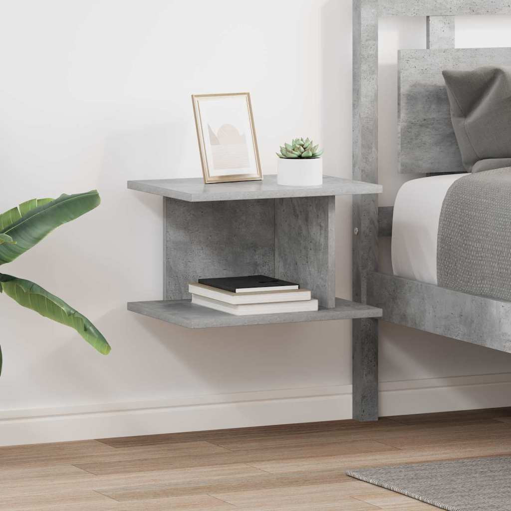 vidaXL Nachttisch 2 pcs Beton Grau 40 x 30 x 25 cm Holzwerkstoff