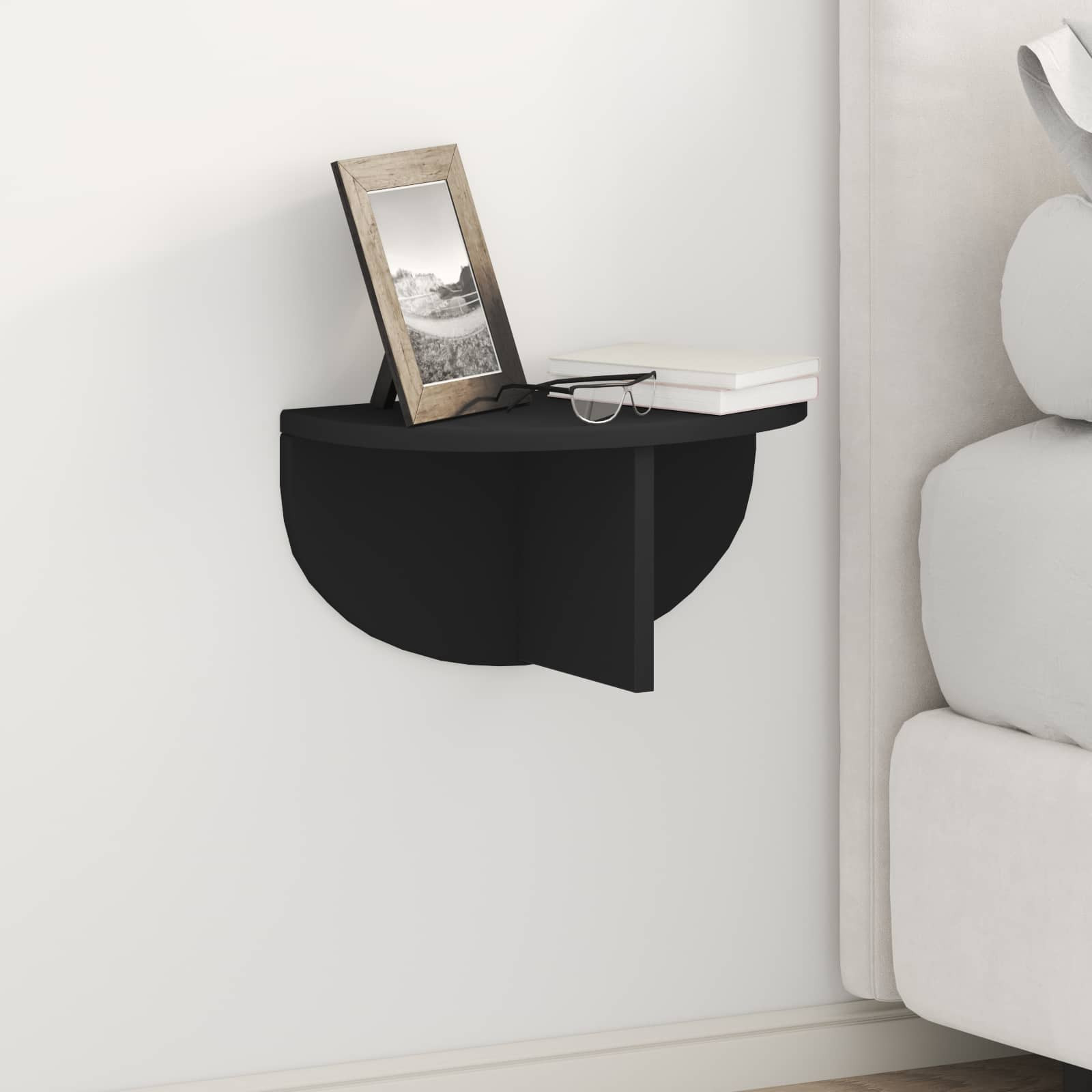 vidaXL Wandregal 2 pcs Schwarz 38 x 19 x 19 cm Holzwerkstoff