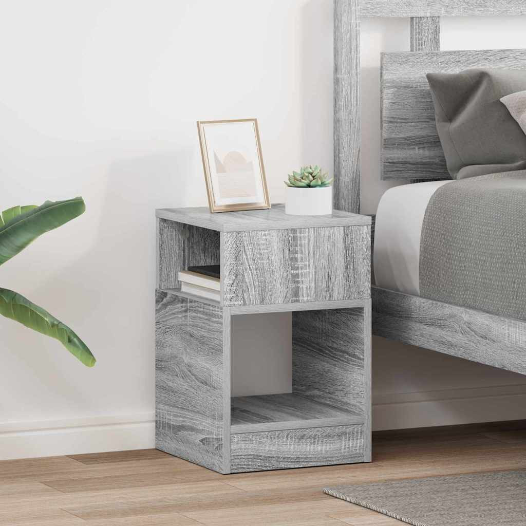 vidaXL Beistelltisch 2 pcs Graues Sonoma 30,5 x 30 x 45 cm