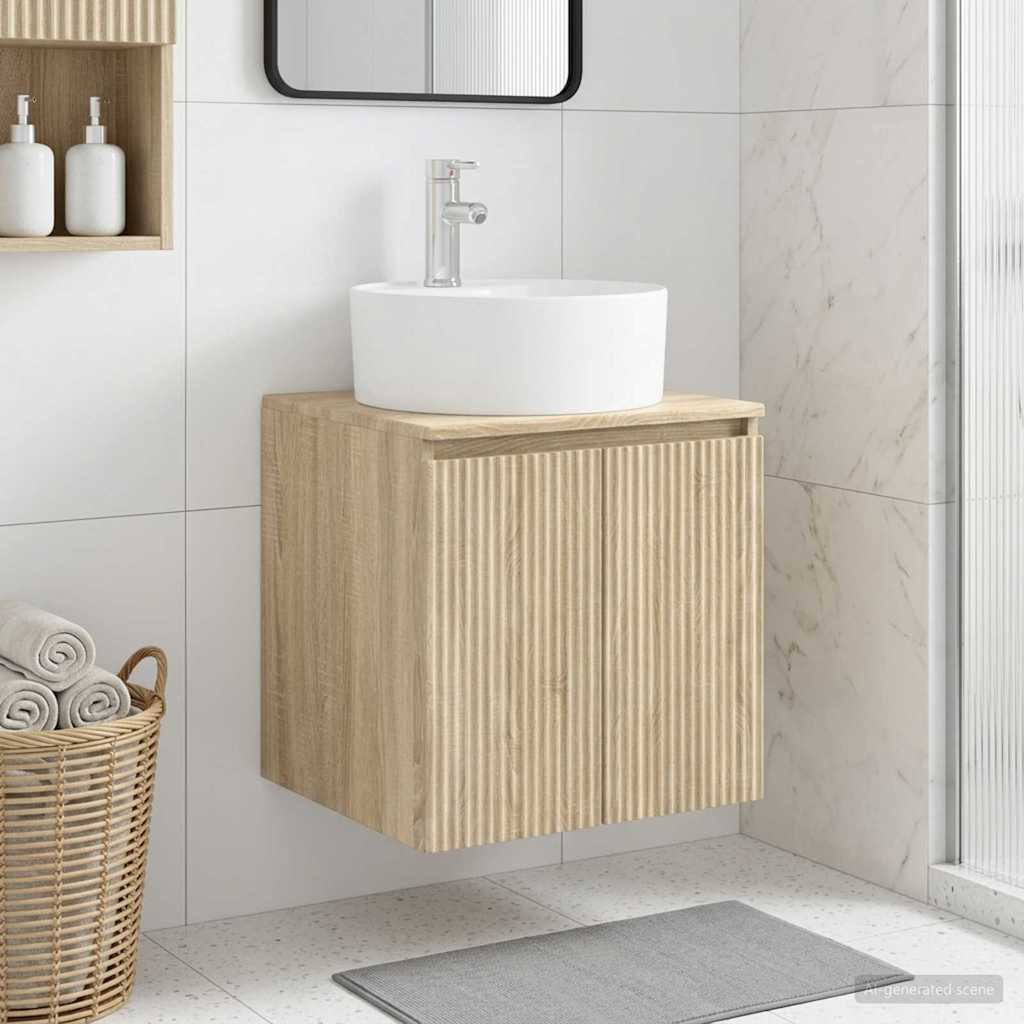 vidaXL Wandmontierte Waschtisch Sonoma-Eiche 49,5 x 44,5 x 65 cm