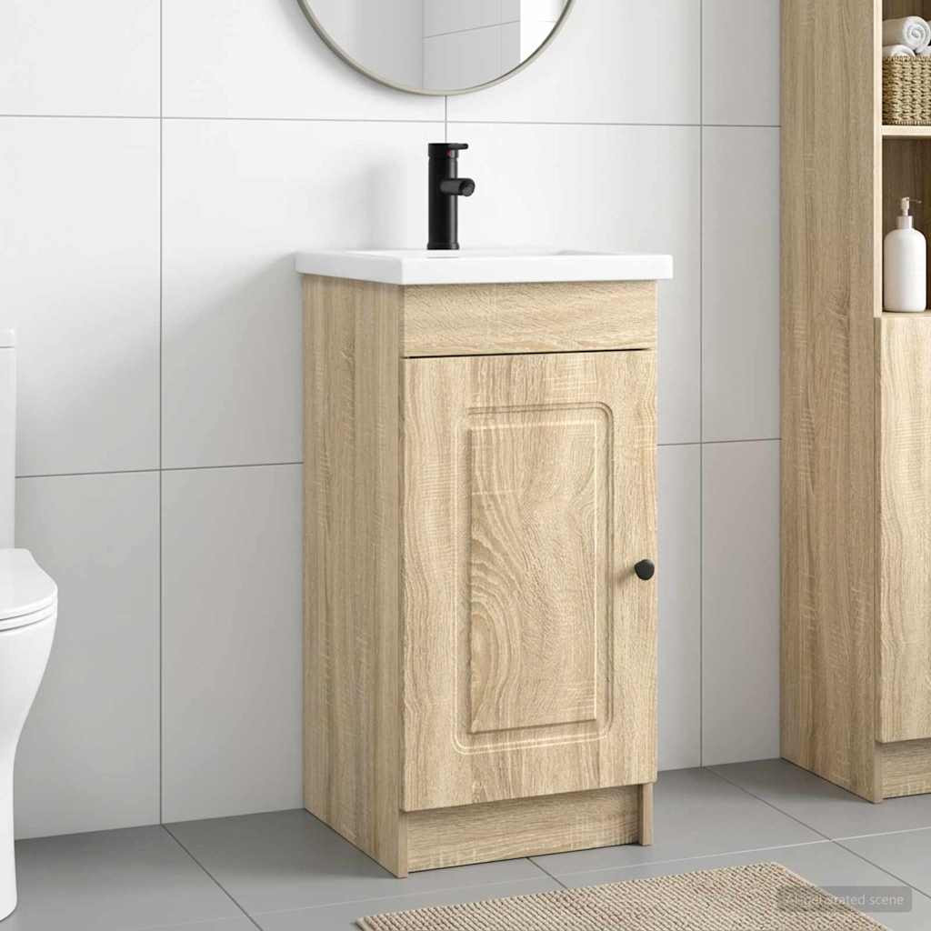vidaXL Badezimmerschrank mit Waschbecken Sonoma-Eiche
