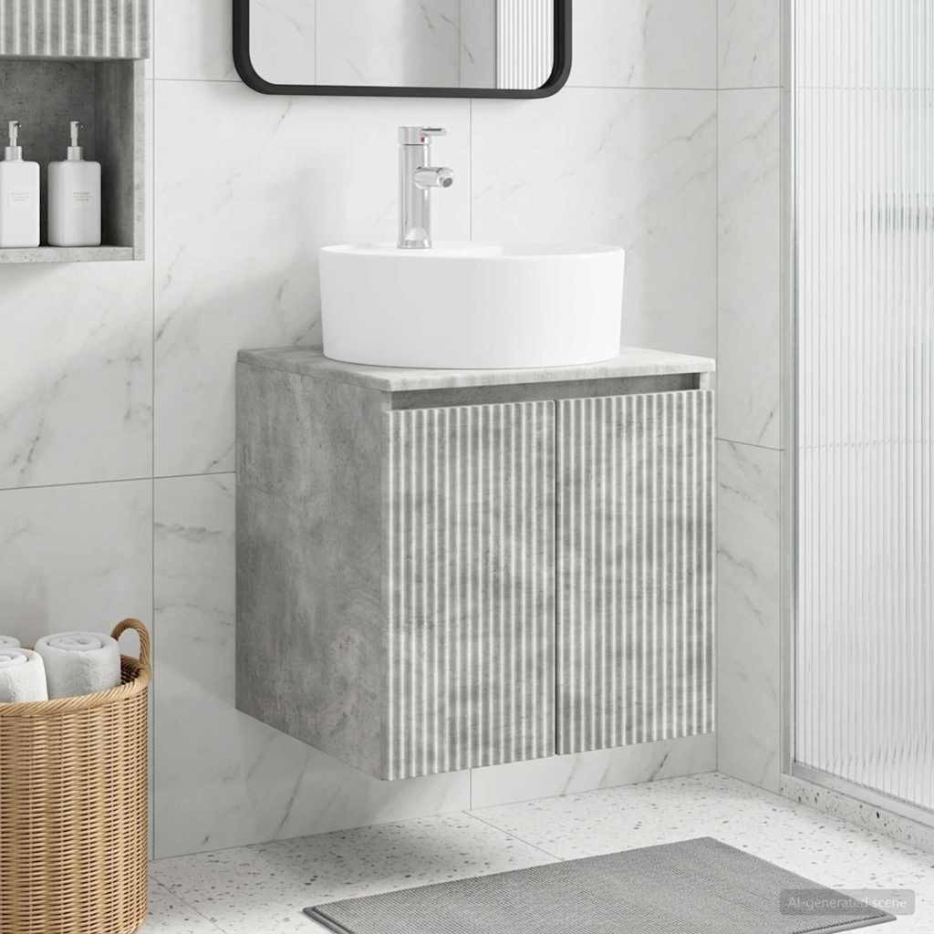 vidaXL Wandmontierte Waschtisch Betongrau 49,5 x 44,5 x 65 cm