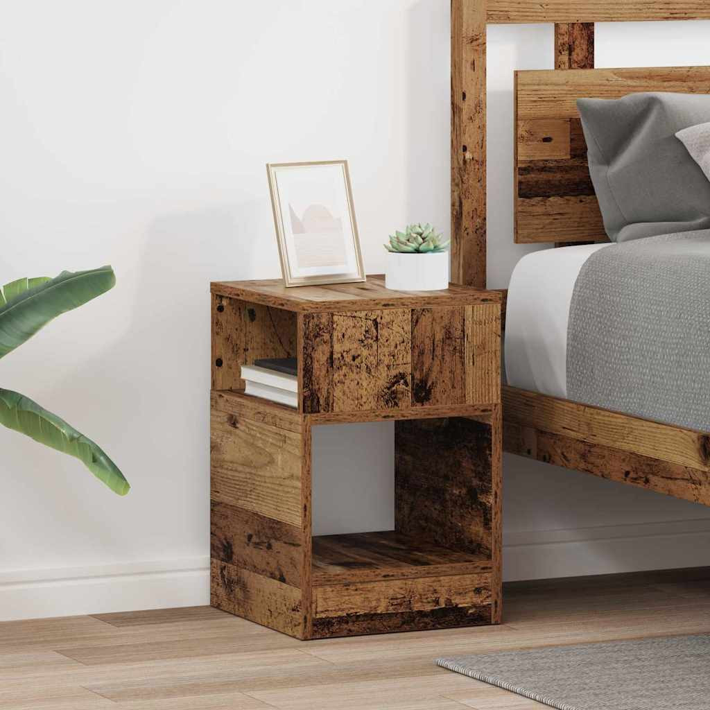 vidaXL Beistelltisch 2 pcs Altholz 30,5 x 30 x 45 cm Holzwerkstoff