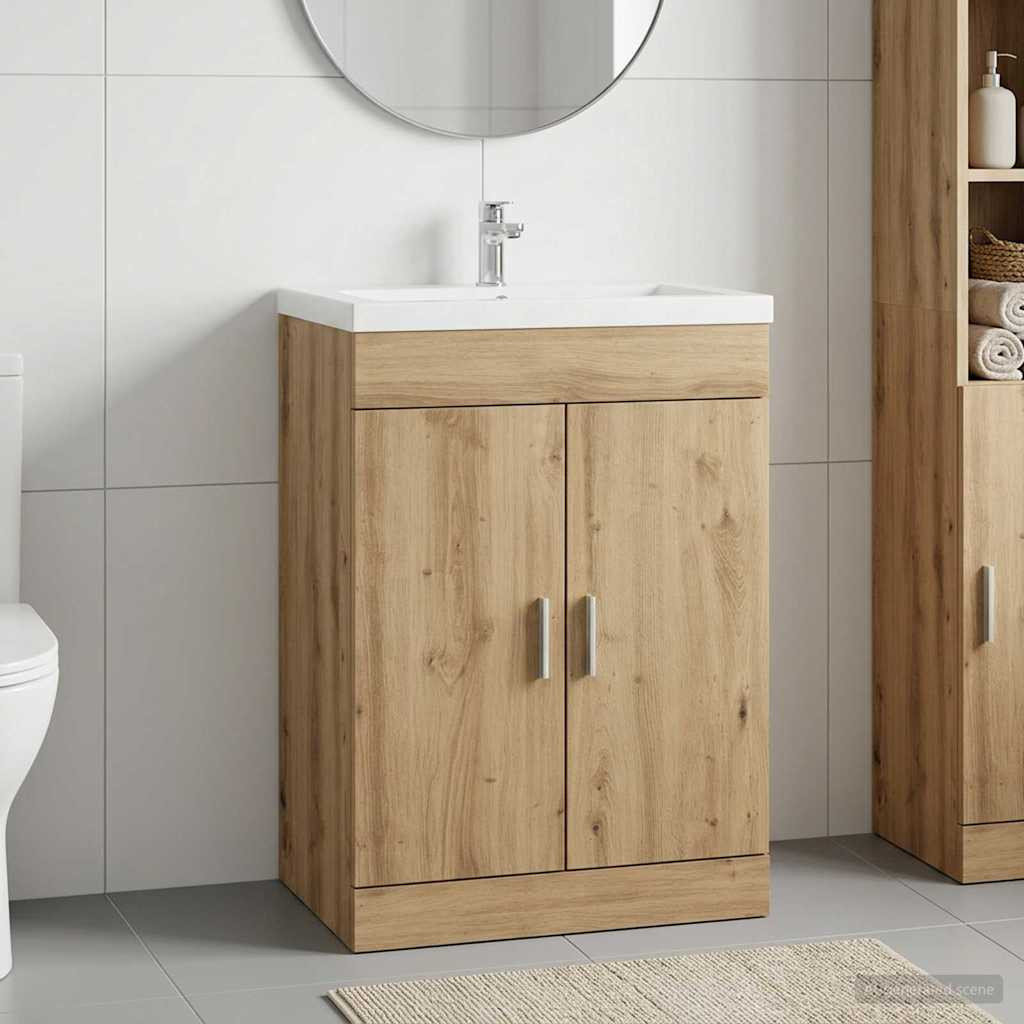 vidaXL Badunterschrank Artisan-Eiche 56 x 37,5 x 81 cm Holzwerkstoff