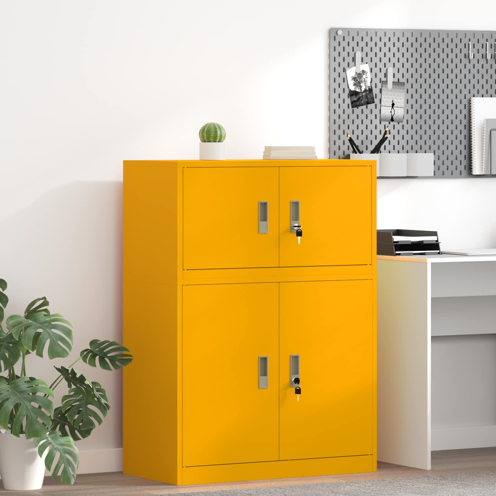 vidaXL Aufbewahrungsschrank Senfgelb 80 x 40 x 40 cm Stahl