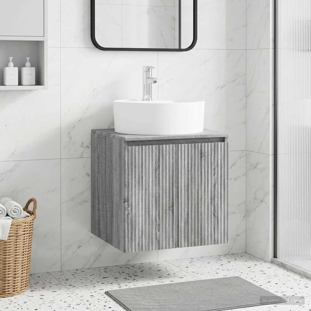 vidaXL Wandmontierte Waschtisch Grau Sonoma 49,5 x 44,5 x 65 cm