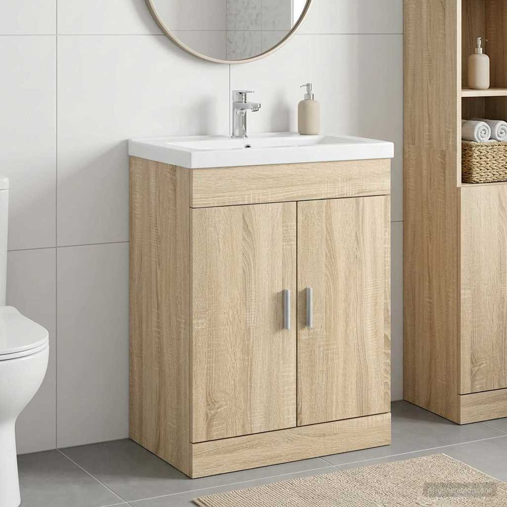 vidaXL Badunterschrank Sonoma-Eiche 78,5 x 37,5 x 81 cm Holzwerkstoff