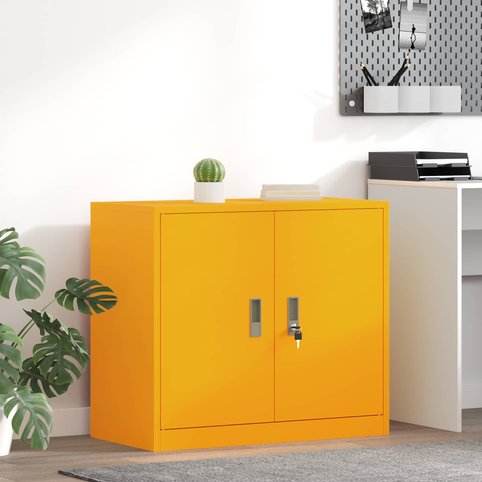 vidaXL Aufbewahrungsschrank Senfgelb 80 x 40 x 70 cm Stahl