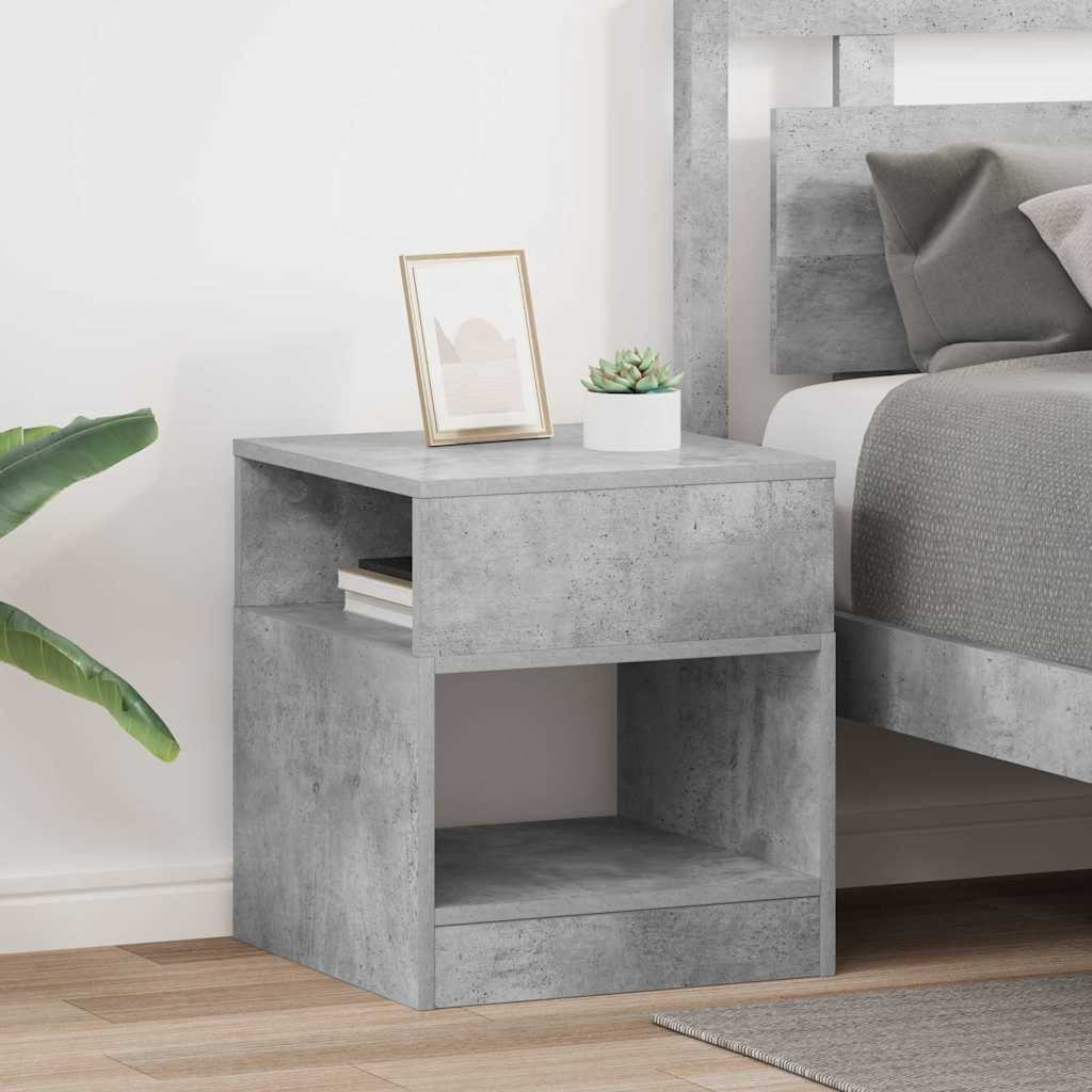 vidaXL Beistelltisch 2 pcs Beton Grau 40,5 x 40 x 45 cm Holzwerkstoff