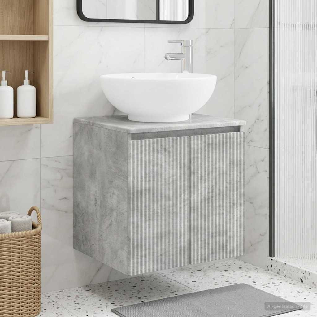 vidaXL Wandmontierte Waschtisch Betongrau 49,5 x 44,5 x 65 cm