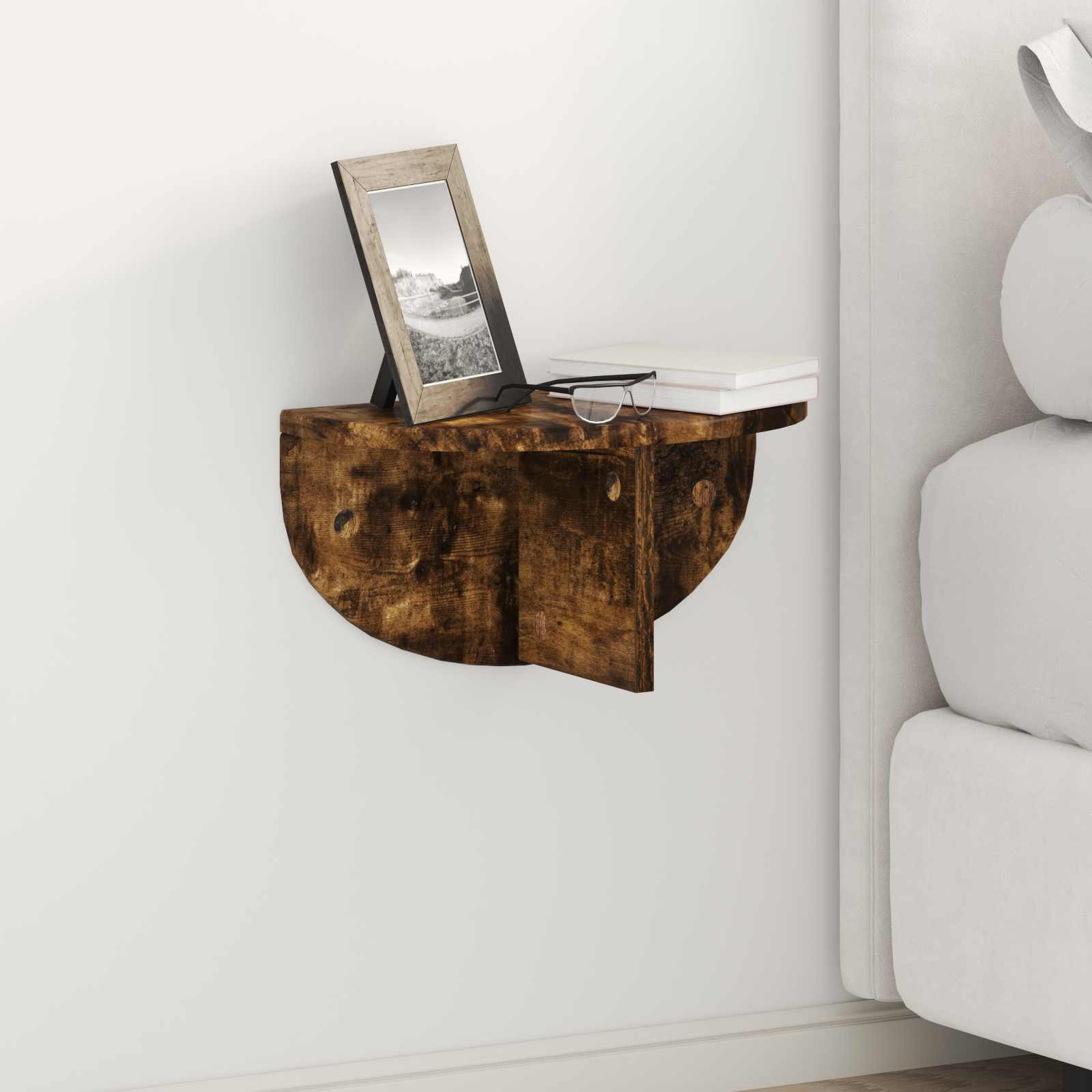 vidaXL Wandregal 2 pcs Geräucherte Eiche 38 x 19 x 19 cm Holzwerkstoff