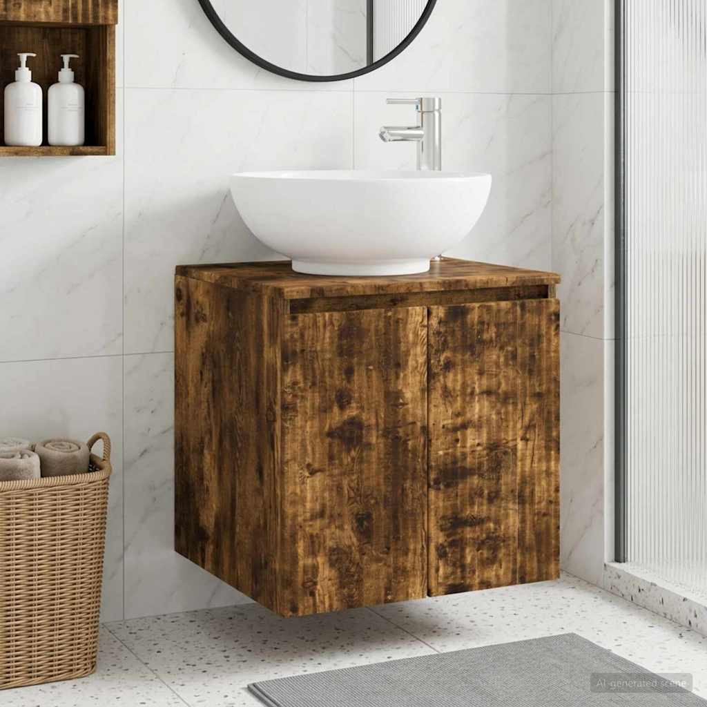 vidaXL Wandmontierte Waschtisch Geräucherte Eiche 49,5 x 44,5 x 65 cm