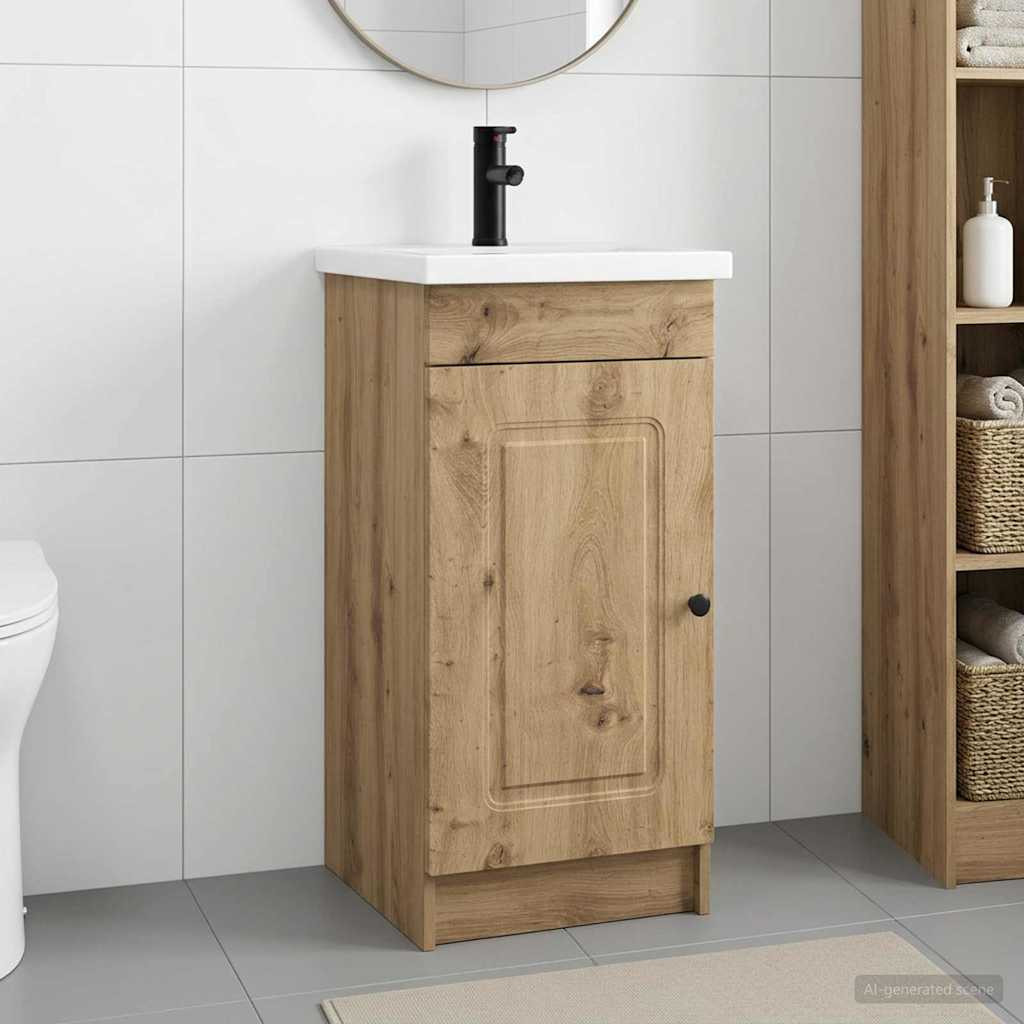 vidaXL Badezimmerschrank mit Waschbecken Artisan-Eiche
