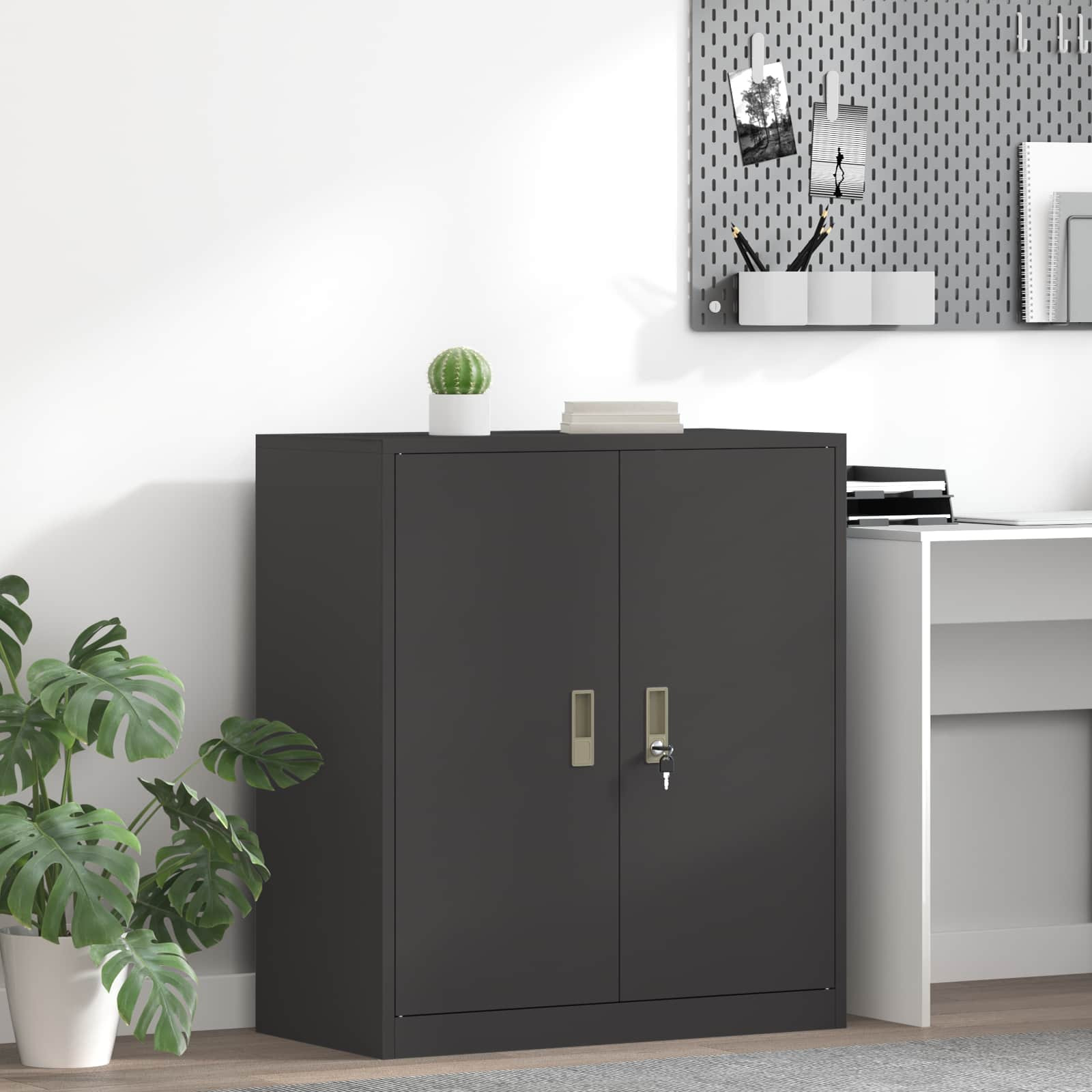 vidaXL Aufbewahrungsschrank Schwarz 80 x 40 x 90 cm Stahl