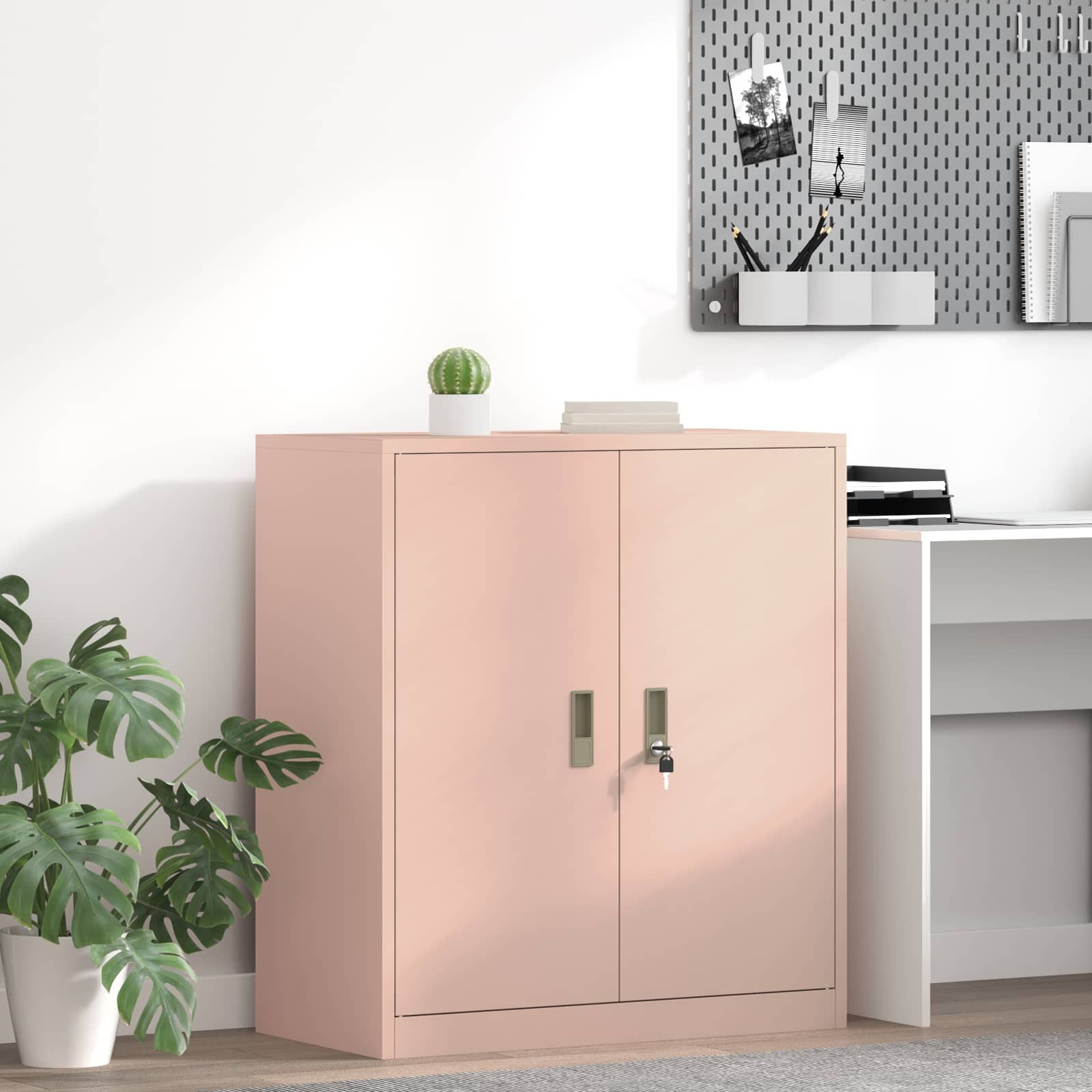 vidaXL Aufbewahrungsschrank Rosa 80 x 40 x 90 cm Stahl