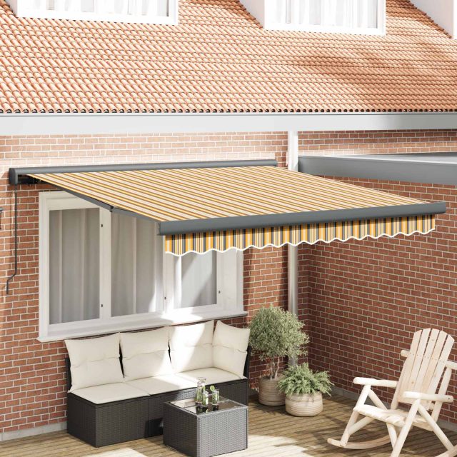 vidaXL Ausziehbare Markise Mehrfarbig 350 x 250 cm