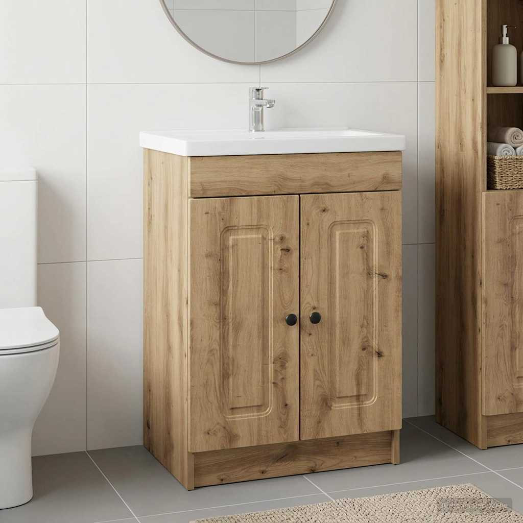 vidaXL Unter dem Waschbecken Badschrank Artisan-Eiche