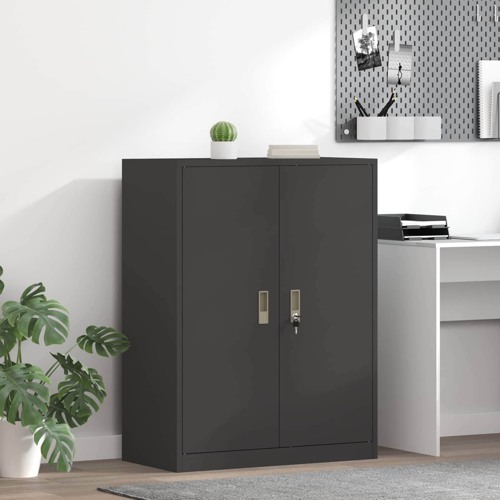vidaXL Aufbewahrungsschrank Schwarz 80 x 40 x 105 cm Stahl