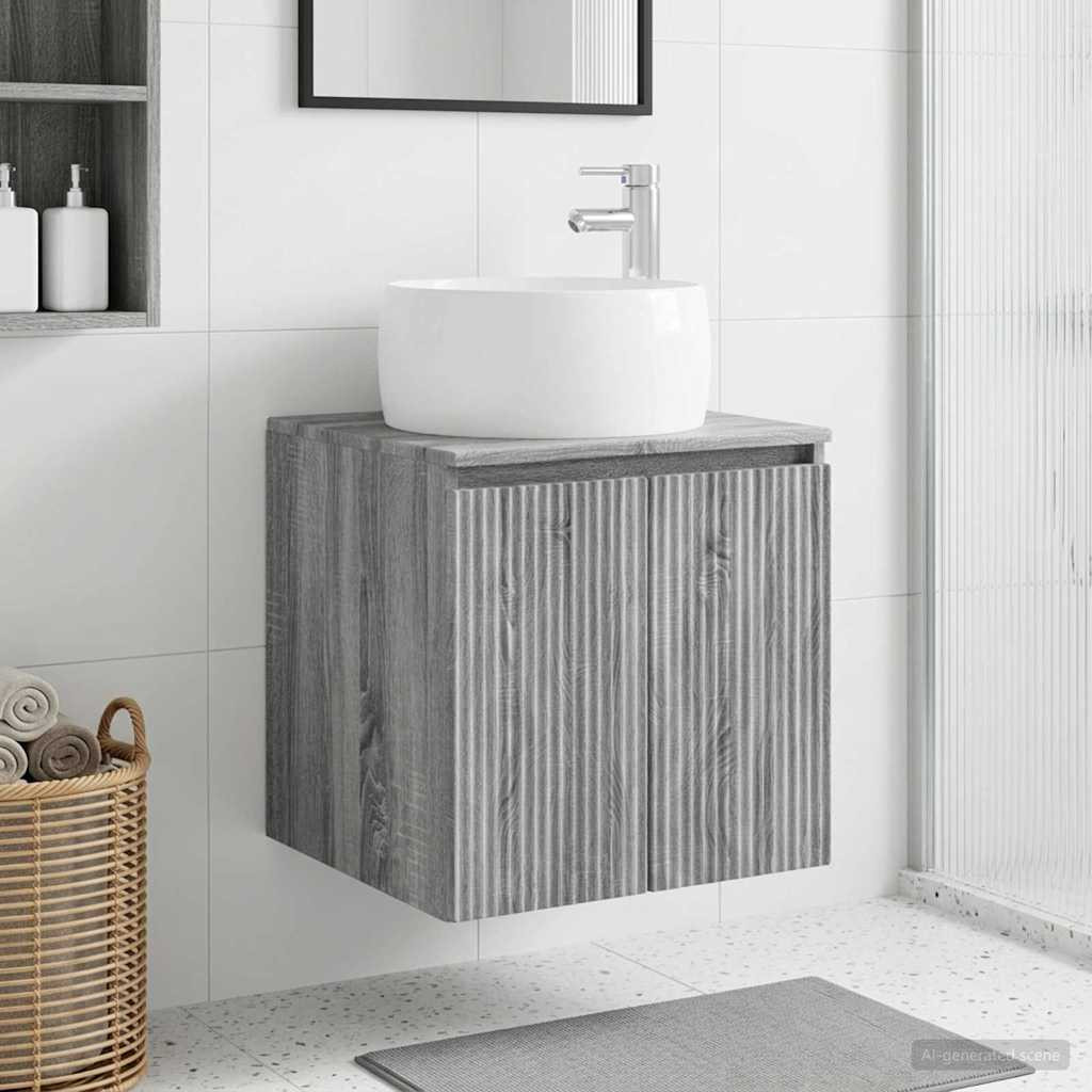 vidaXL Wandmontierte Waschtisch Grau Sonoma 49,5 x 44,5 x 66 cm